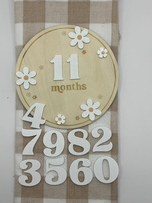 Baby | Wooden Milestone Sign | Round