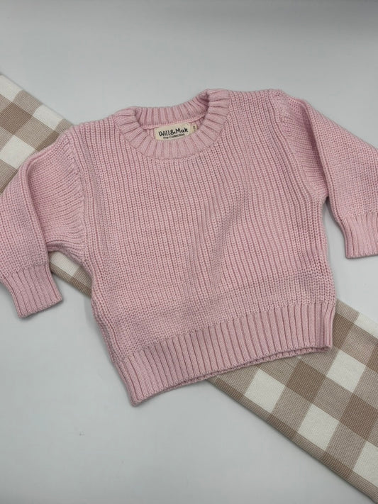 Chunky Knit Jumper - Baby Pink