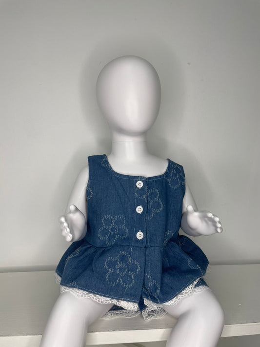 Flower 2pcs Denim Set