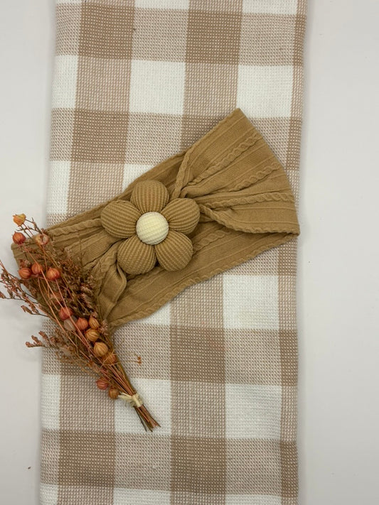 Baby | Hair Bow | Flower Brown
