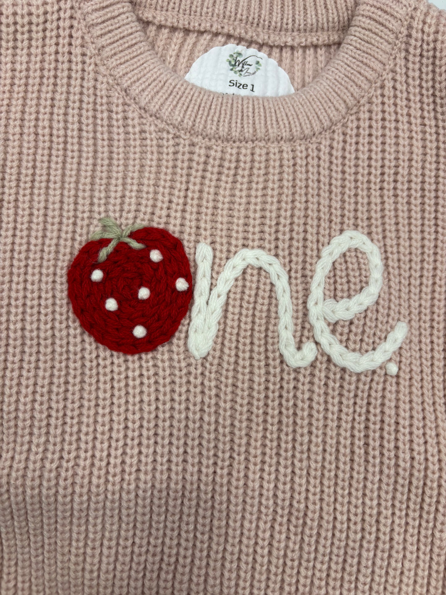 "One" Knit Jumper | Strawberry