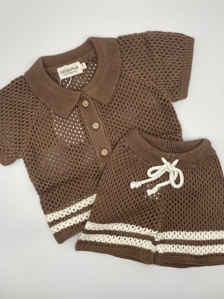 Chunk Knit 2pcs Summer Set | Chocolate