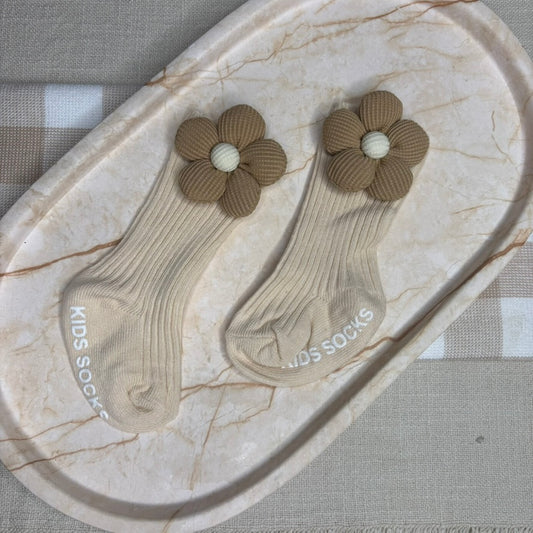 Baby Flower Grip Socks | Cream