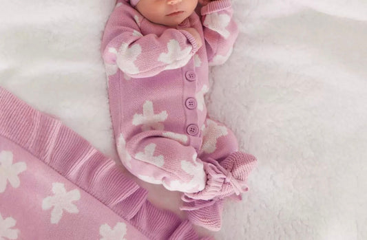 Flower Knit Growsuit