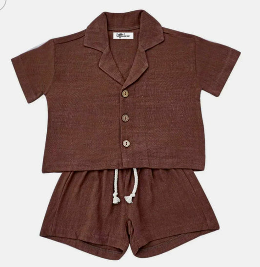 Phoenix Linen Set - Chocolate