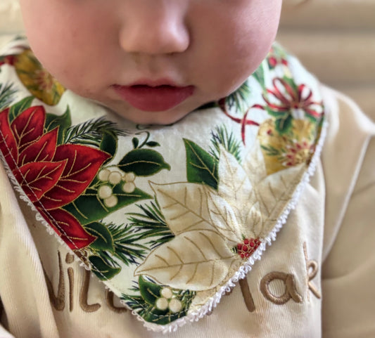Christmas Flower | Baby Bib