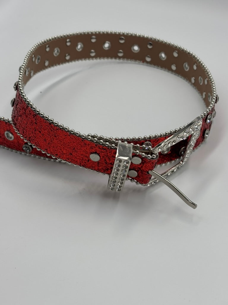 Rhinestone Belt | Red