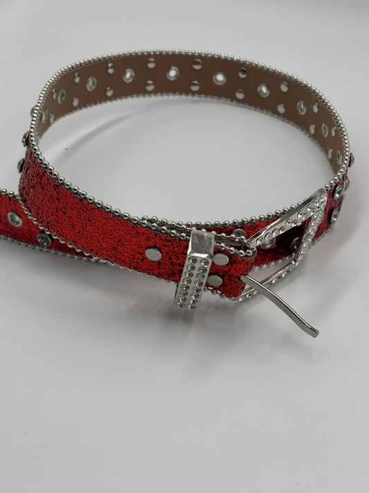 Rhinestone Belt | Red