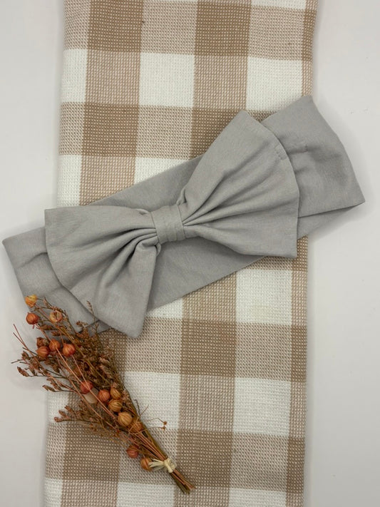 Baby | Hair Bow | Grey