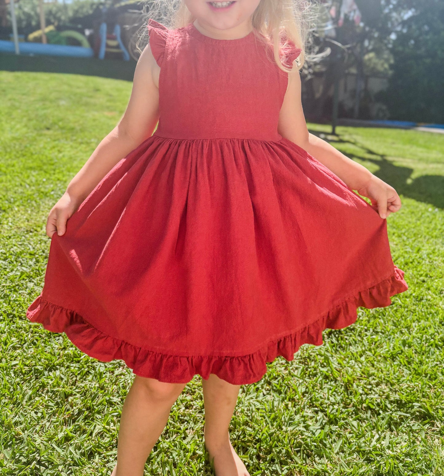 Red Ruffle Dress