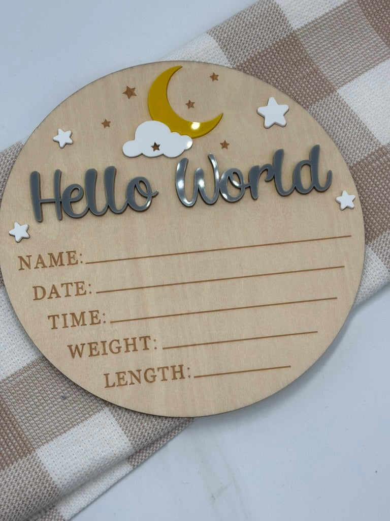 Plaque Hello World | Moon Grey