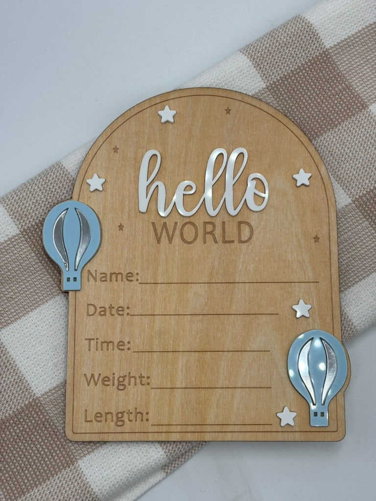 Plaque Hello World | Arch Balloons