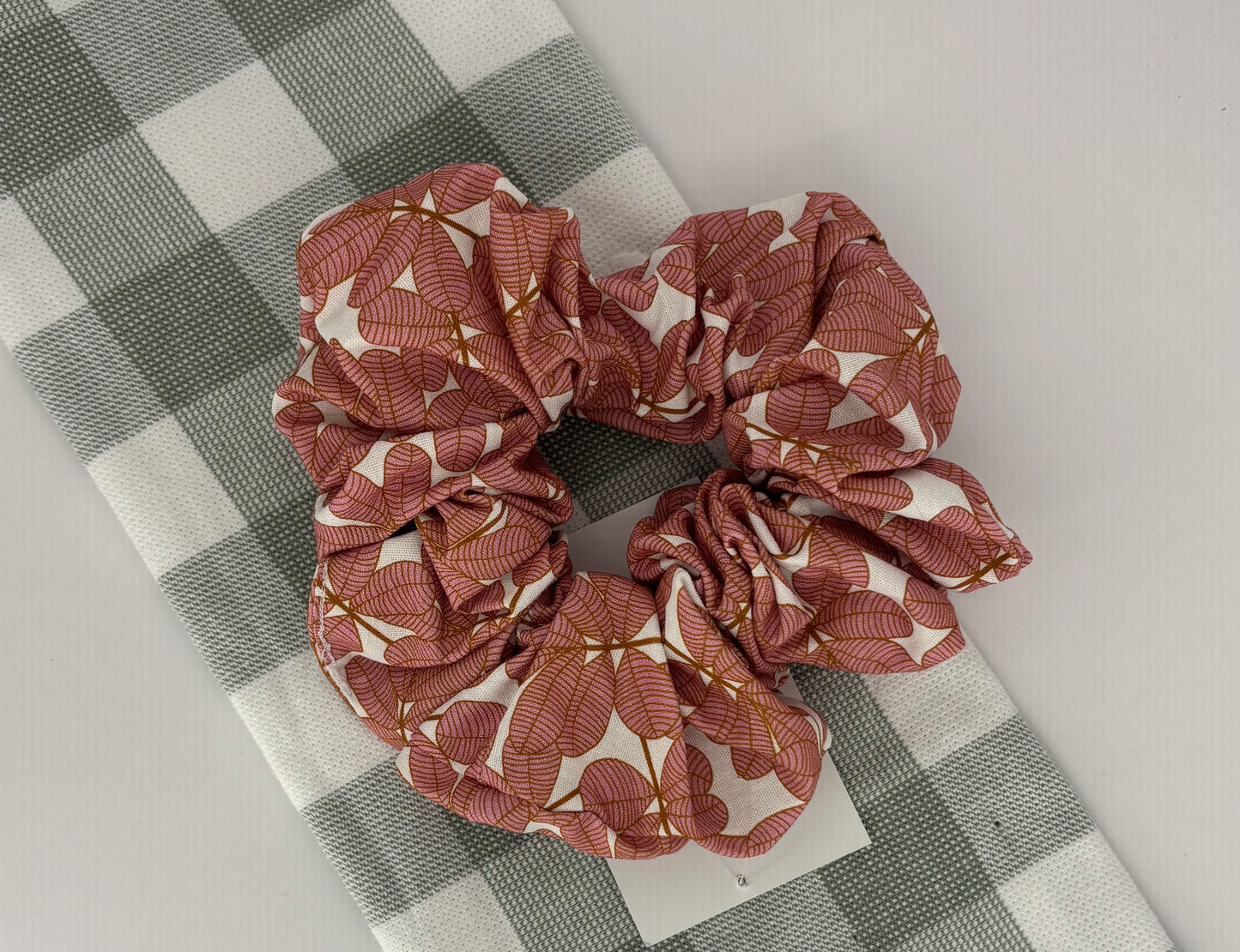XL Hair Scrunchie | Pink Flowers