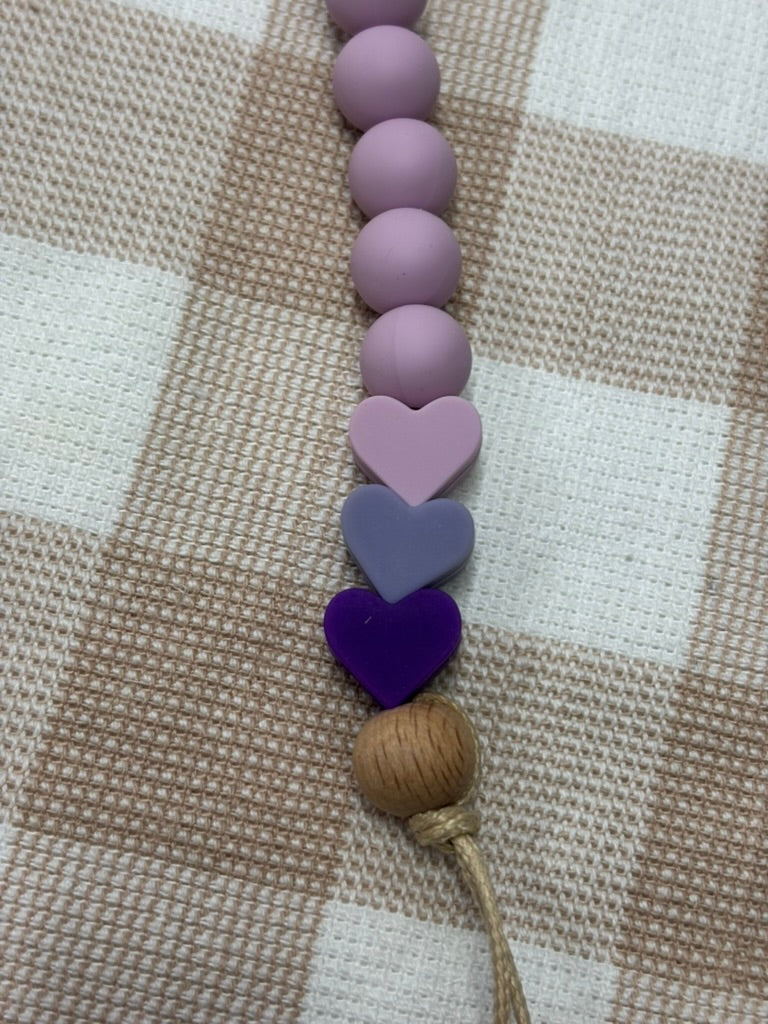 Purple Hearts Silicone Dummy Chain