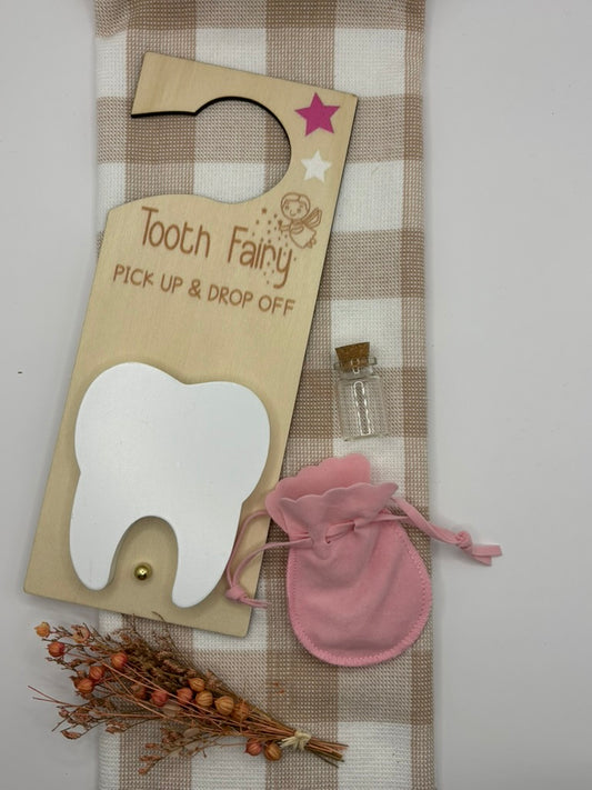 Tooth Fairy Door Hanger | Pink