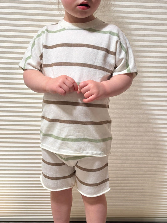 Striped Knit 2pcs Summer set