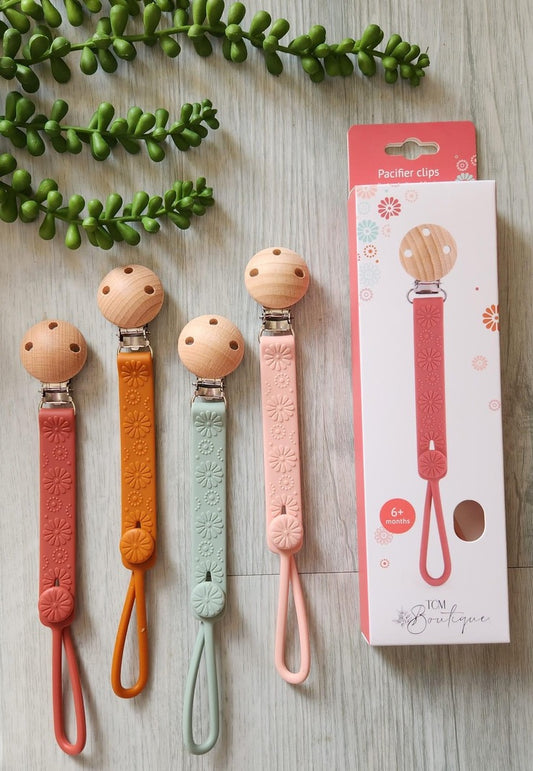 Silicone Dummy Chain 2 Pack Embossed | Baby