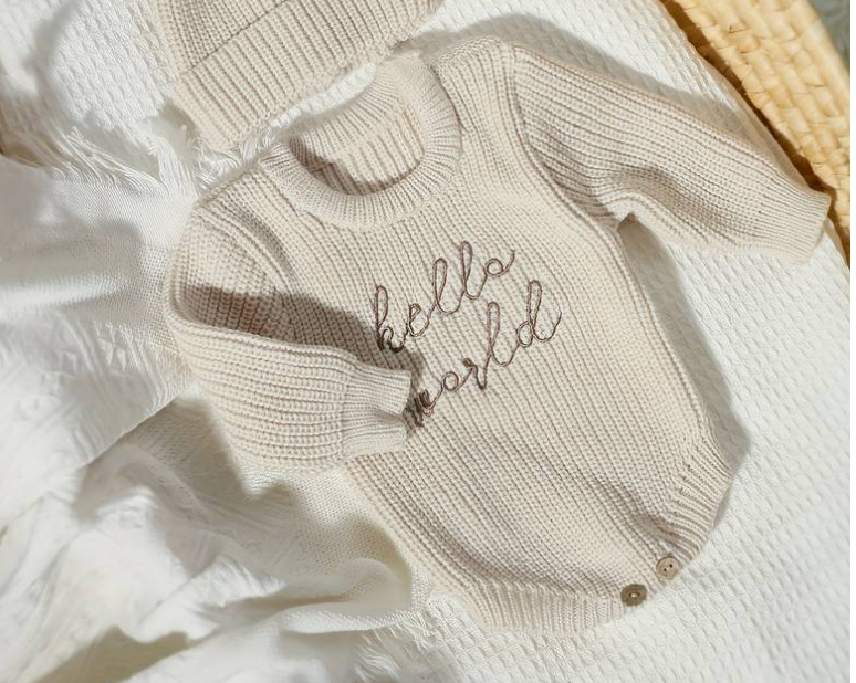 Hello World Onesie | Cream