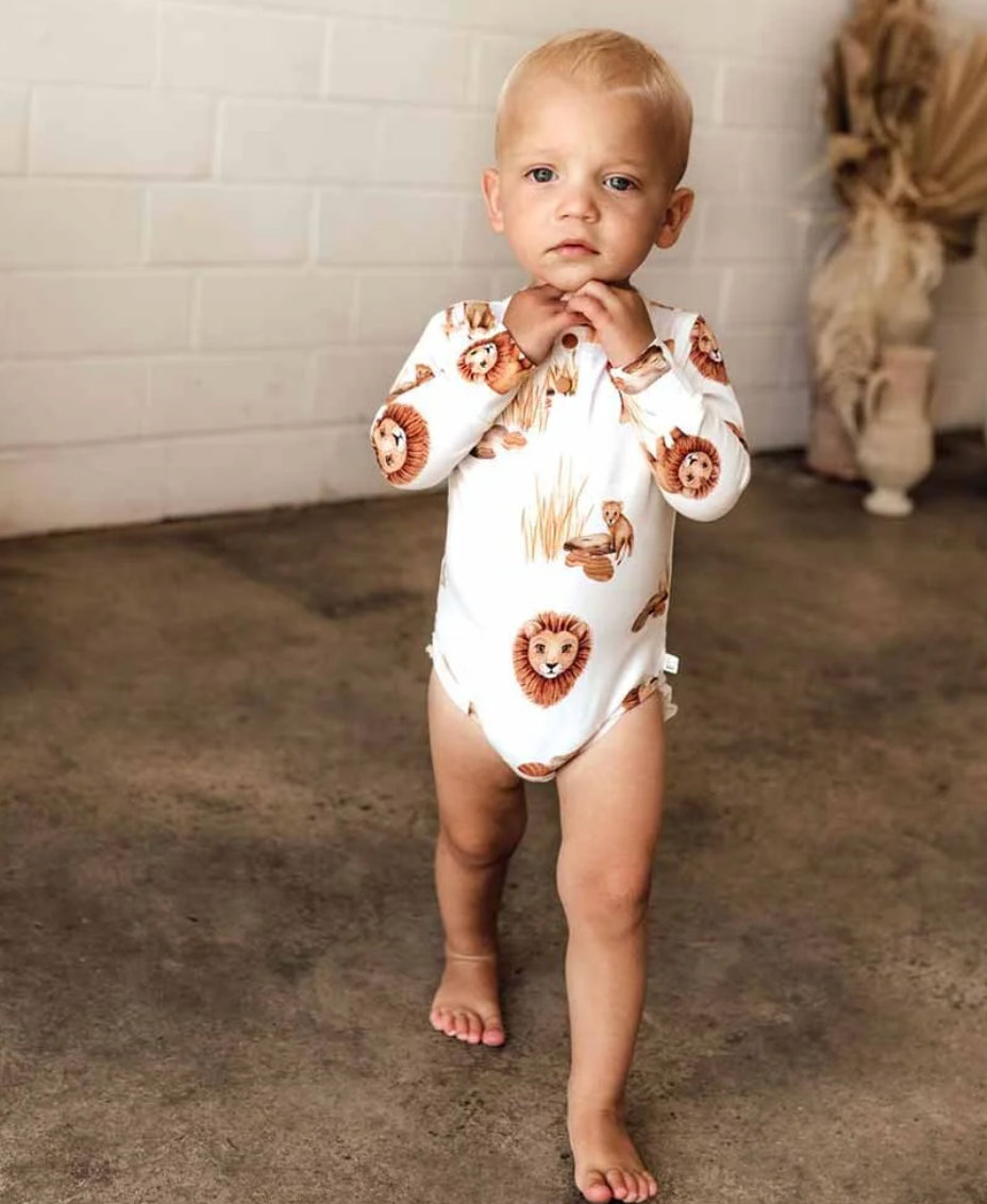 Lion Long Sleeve Organic Bodysuit