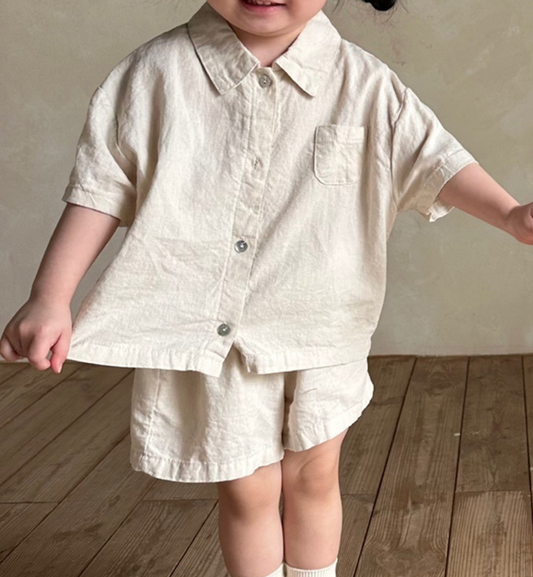 Jonny 2pcs Linen Set | Cream