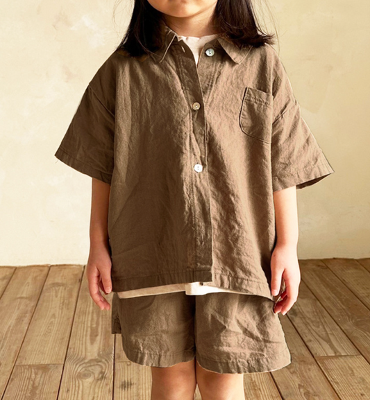 Jonny 2pcs Linen Set | Chocolate