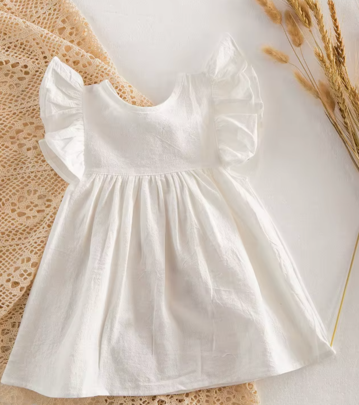 Ruffle Dress | White