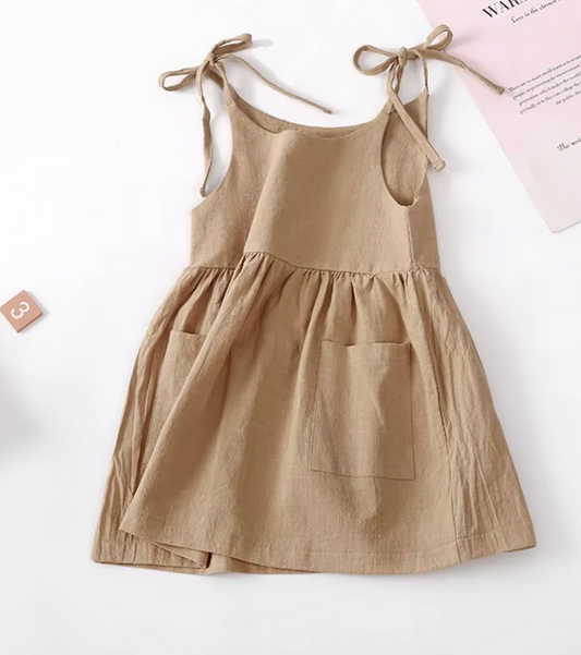 Bows up Dress | Tan