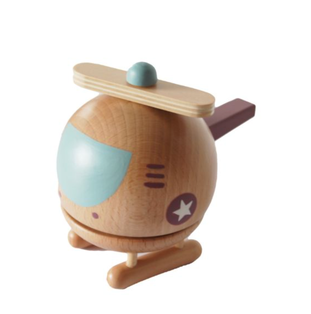 Wooden Helicopter Music Box
