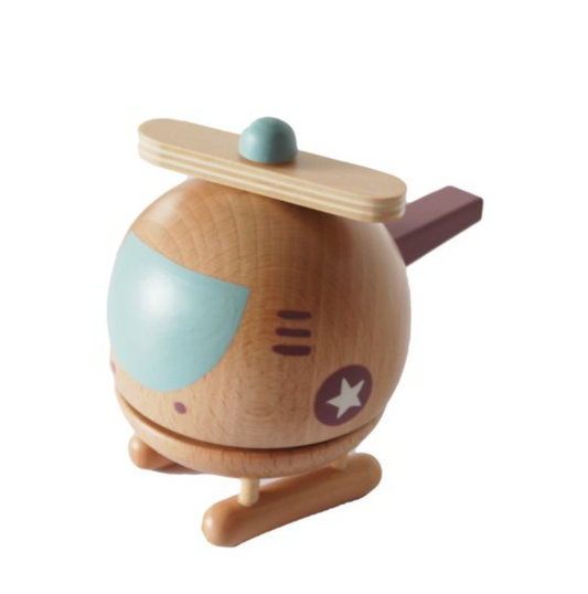 Wooden Helicopter Music Box
