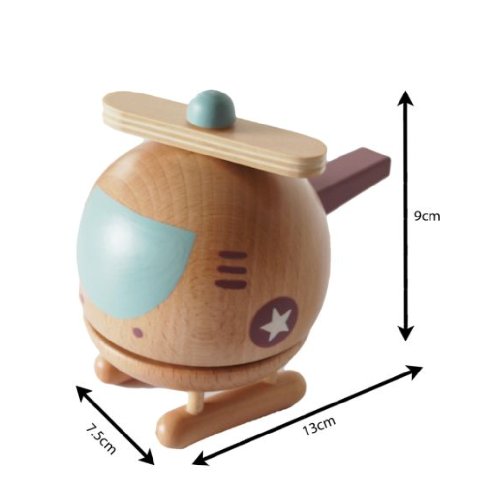 Wooden Helicopter Music Box