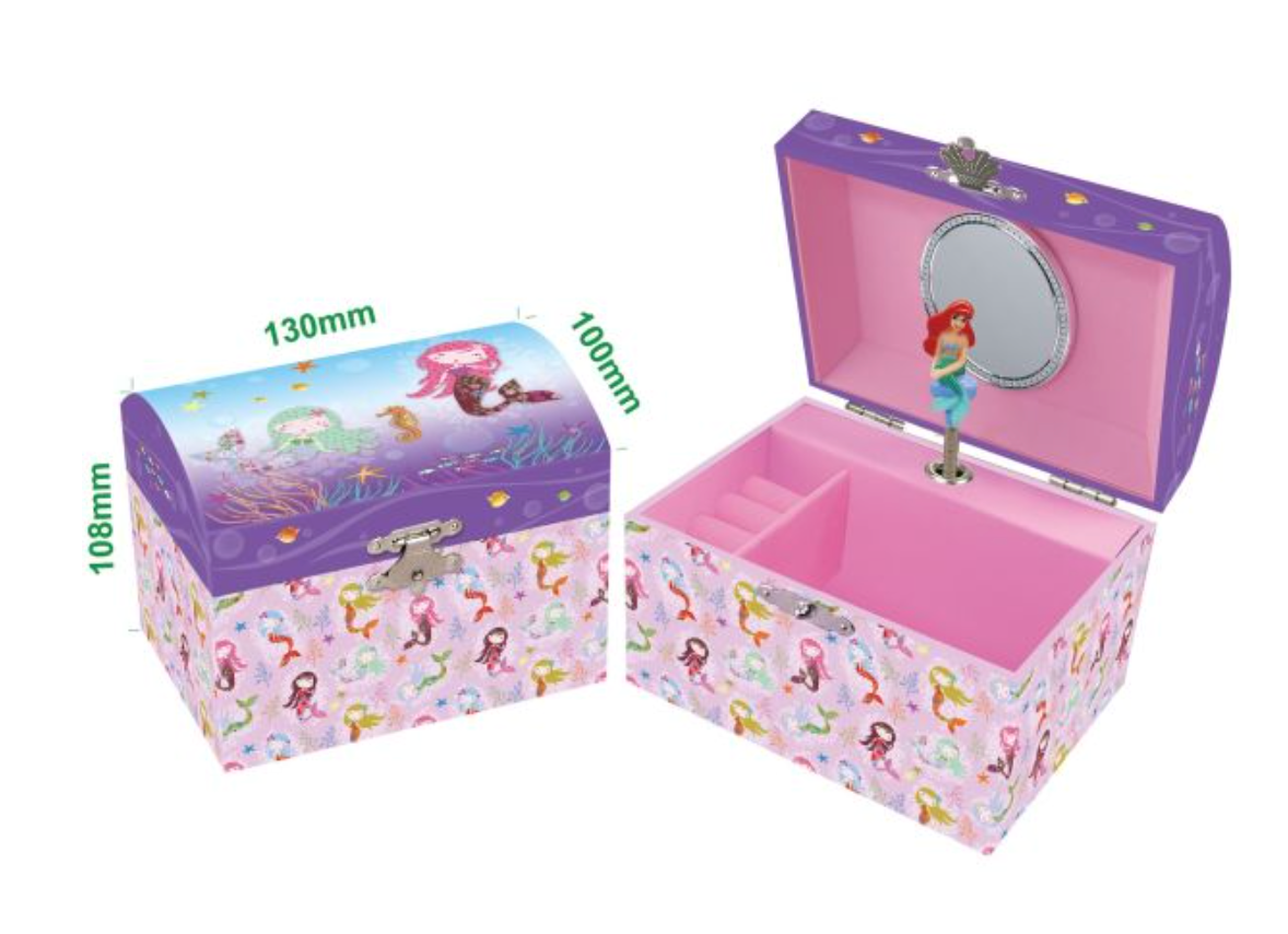 Dome Shape Musical Jewelry Box-Mermaid