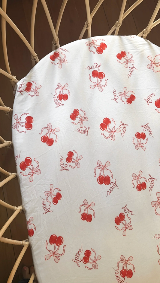 Cherry Love -Fitted Bassinet Sheet