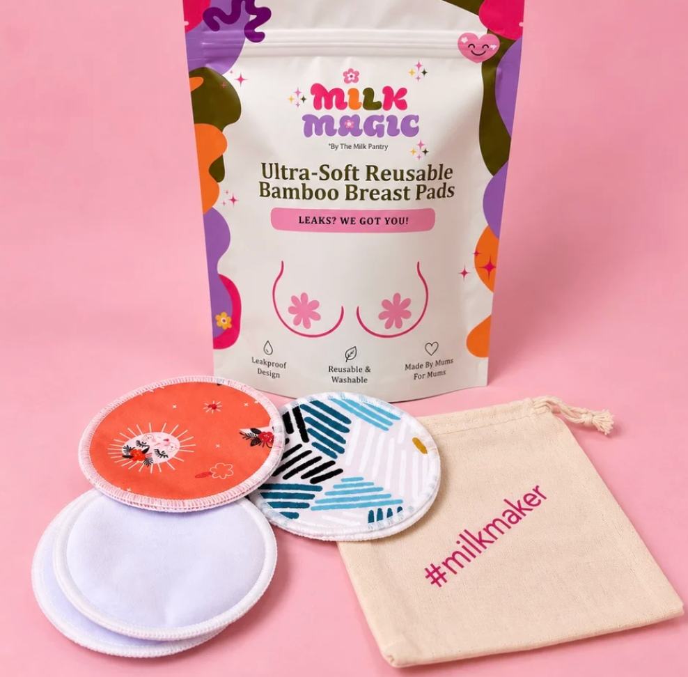 Milk Magic Ultra-Soft Reusable Bamboo Breast Pads – 3 Pairs