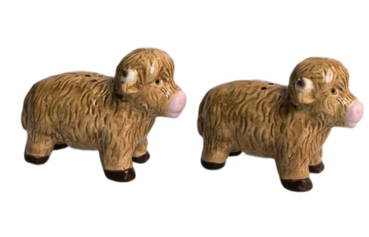 Highland Cow Salt & Pepper Shakers Brown