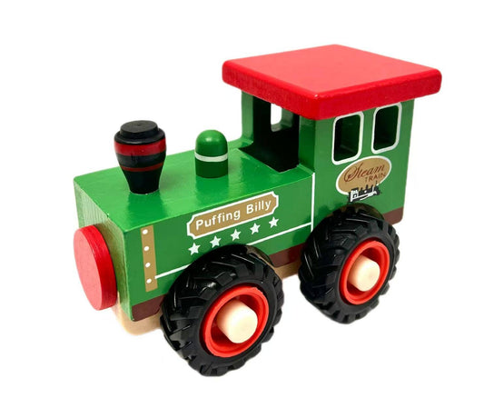 Toyslink Puffing Billy Green Wooden Train for Kids