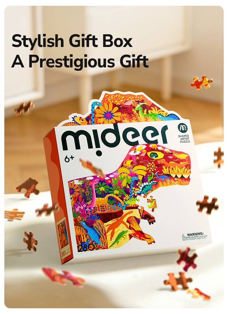 Mideer Shaped Artist Puzzle - Dinosaur World