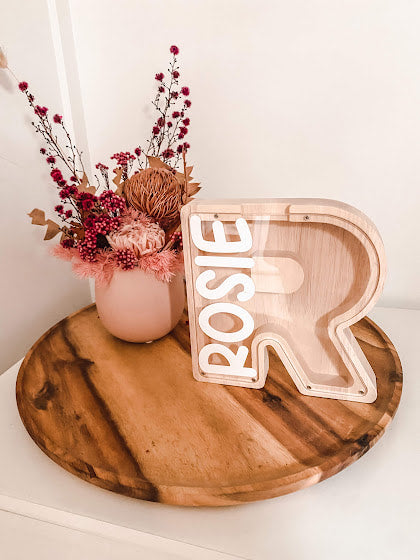 Wooden Letter Money Box