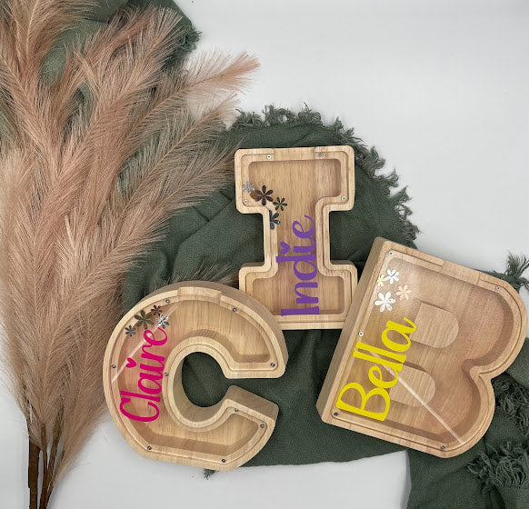 Wooden Letter Money Box