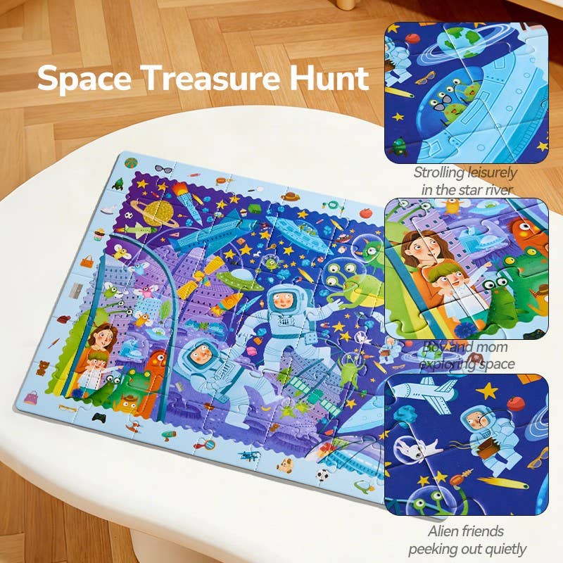 Mideer Build & Seek Puzzle - Space Treasure Hunt