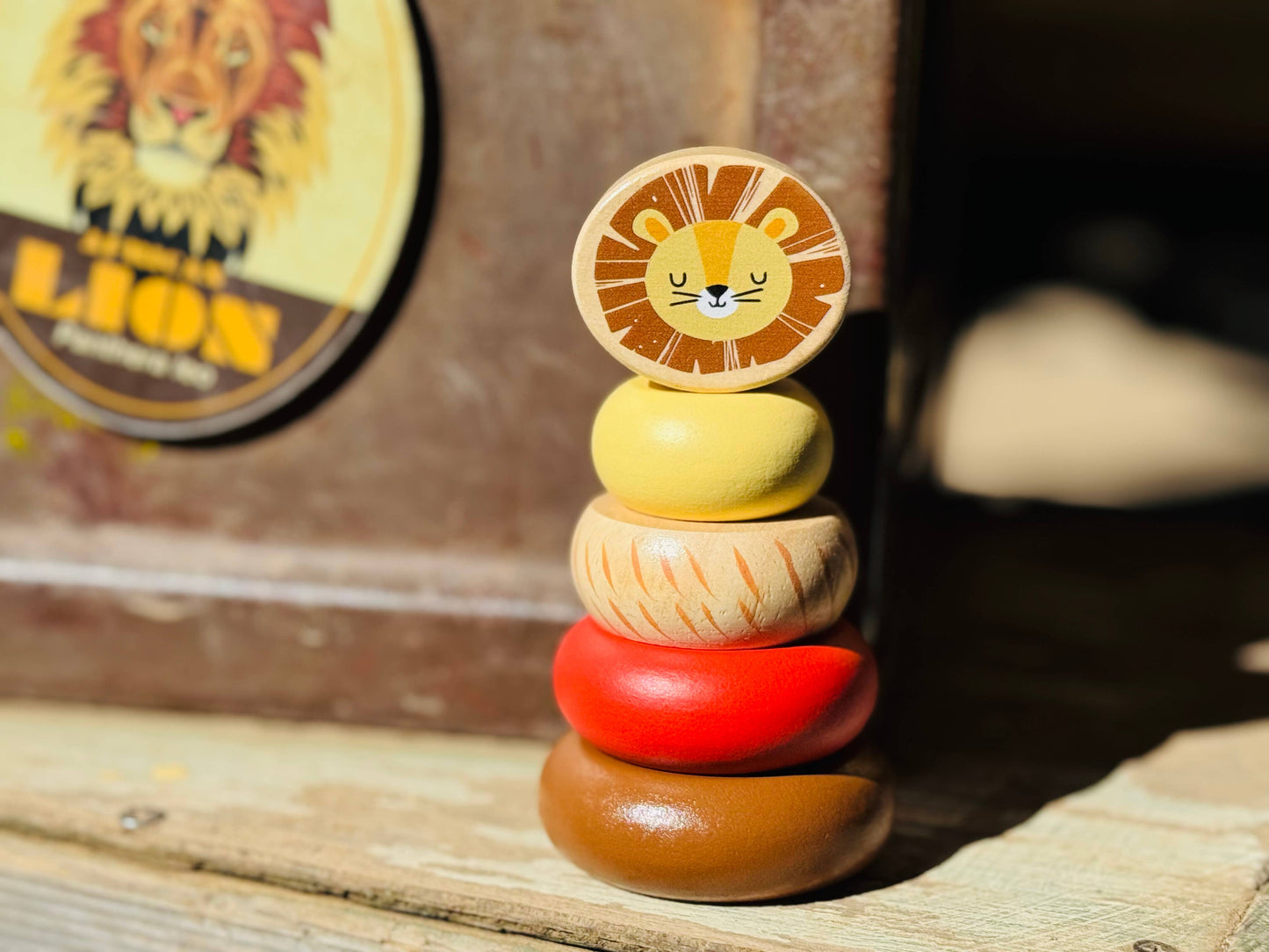Wooden Mini Safari Animal Stacking Toy