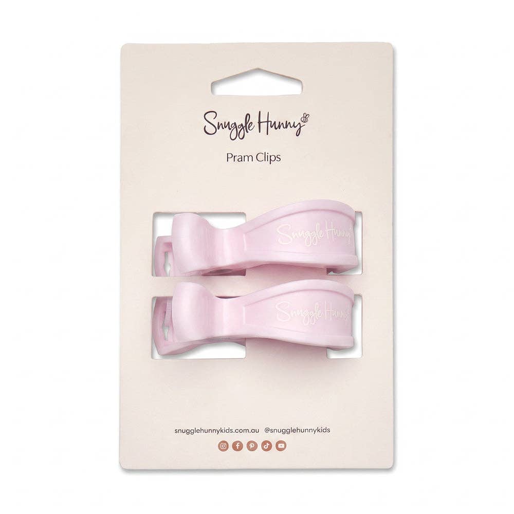 Snuggle Hunny Pram Clip Pair - Baby Pink