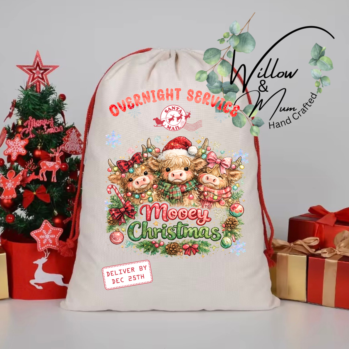 Santa Sack Moo Christmas